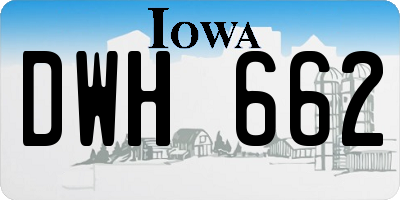 IA license plate DWH662