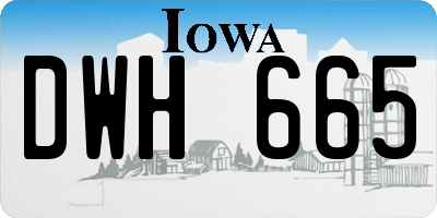 IA license plate DWH665