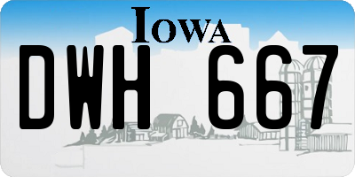 IA license plate DWH667