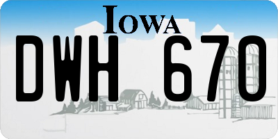 IA license plate DWH670