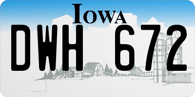 IA license plate DWH672