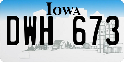 IA license plate DWH673