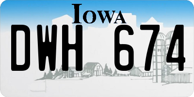 IA license plate DWH674