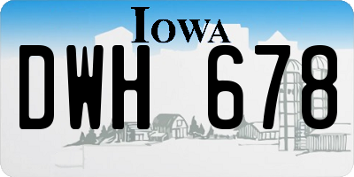 IA license plate DWH678