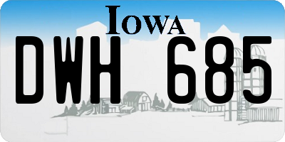 IA license plate DWH685