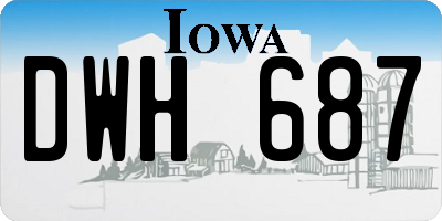 IA license plate DWH687