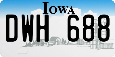 IA license plate DWH688