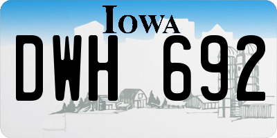 IA license plate DWH692