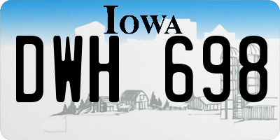 IA license plate DWH698