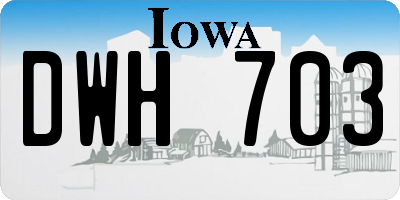 IA license plate DWH703