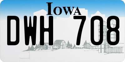 IA license plate DWH708