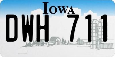 IA license plate DWH711
