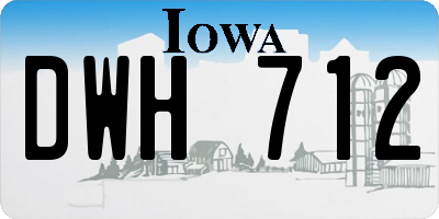 IA license plate DWH712