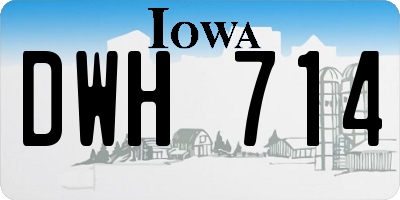 IA license plate DWH714