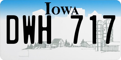 IA license plate DWH717