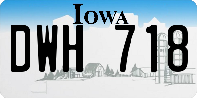 IA license plate DWH718