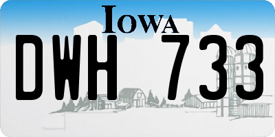 IA license plate DWH733