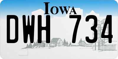 IA license plate DWH734