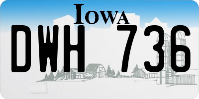IA license plate DWH736