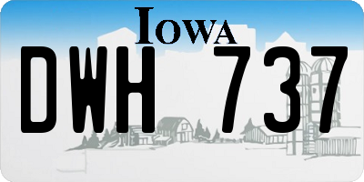 IA license plate DWH737