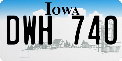IA license plate DWH740