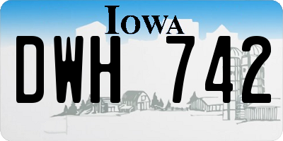IA license plate DWH742