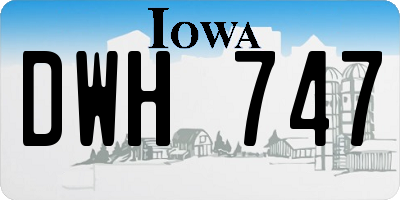 IA license plate DWH747