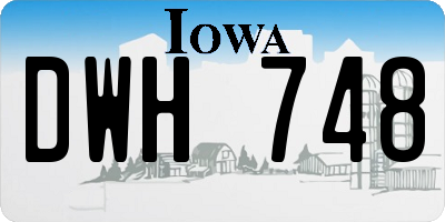 IA license plate DWH748