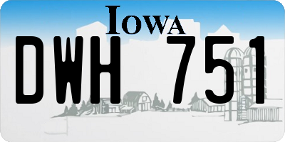 IA license plate DWH751