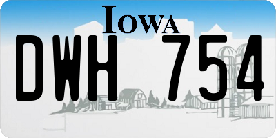 IA license plate DWH754