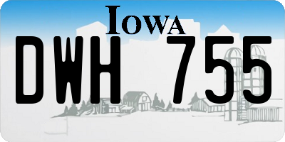 IA license plate DWH755