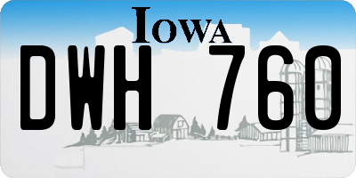IA license plate DWH760