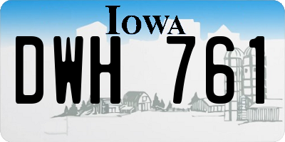 IA license plate DWH761