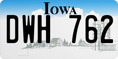 IA license plate DWH762
