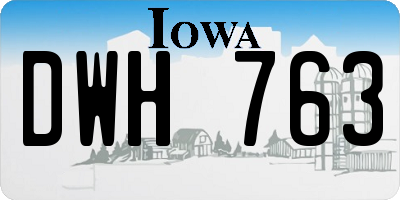 IA license plate DWH763