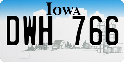 IA license plate DWH766