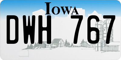 IA license plate DWH767