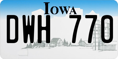 IA license plate DWH770