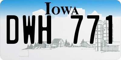 IA license plate DWH771