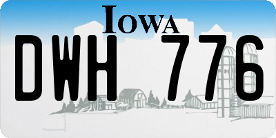 IA license plate DWH776