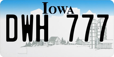 IA license plate DWH777