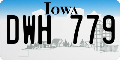 IA license plate DWH779