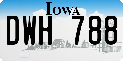 IA license plate DWH788