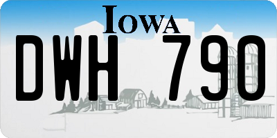 IA license plate DWH790