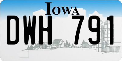 IA license plate DWH791