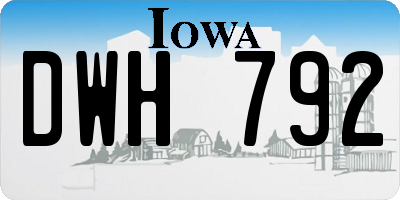 IA license plate DWH792