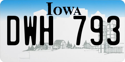 IA license plate DWH793