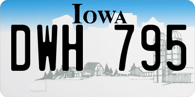 IA license plate DWH795
