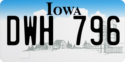 IA license plate DWH796