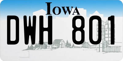IA license plate DWH801